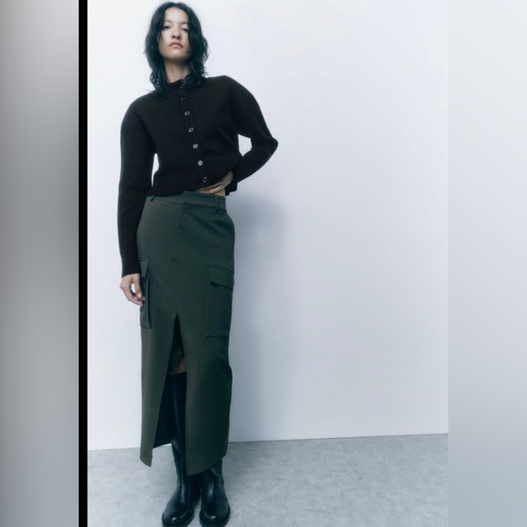 Zara shoulder pad knit cardigan - Picture 12 of 15